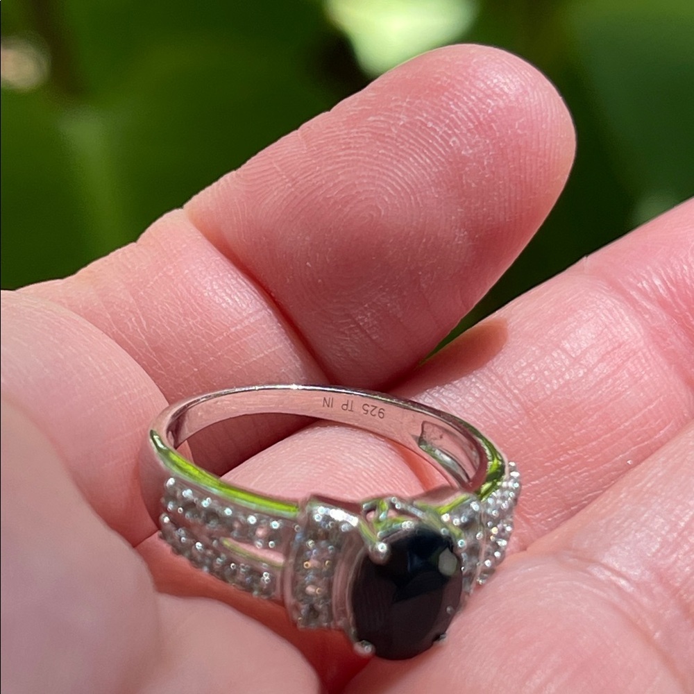 NWT Genuine Natural Blue Sapphire 1.40ct & White Topaz .14 Gemstone 925 Silver 7 - Picture 9 of 13